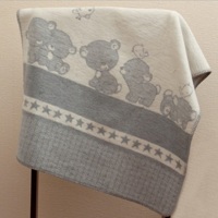 Lorita - Байковое одеяло Медвежата серое для новорожденных Арт.1243p