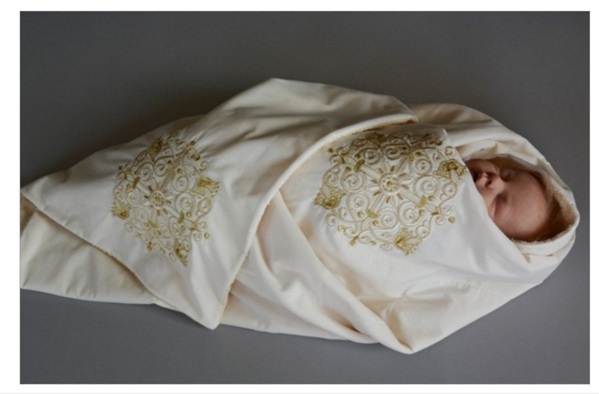 Пелёнка крестильная для новорожденных ТИАРА Арт.071301 Chepe