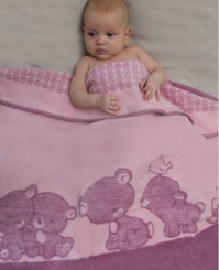 Lorita - Байковое одеяло Медвежата розовое Арт.1243r