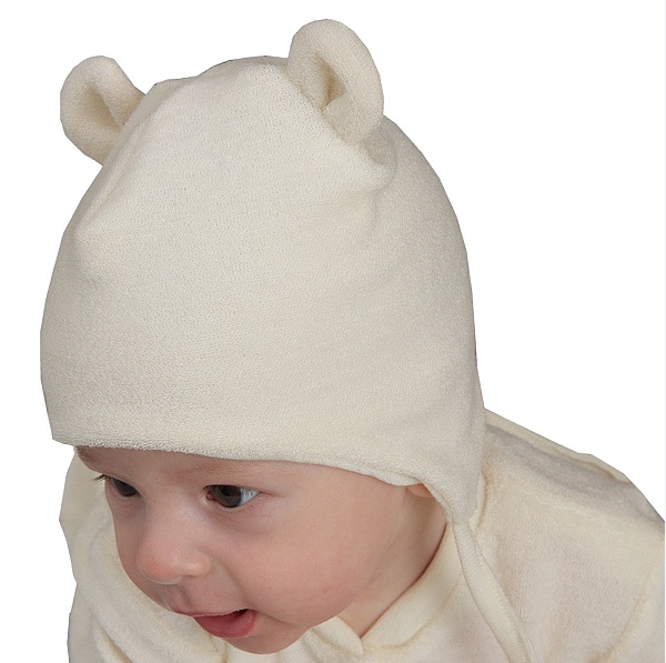 Детская шапочка с ушками из мериноса новорожденным Lorita 1313