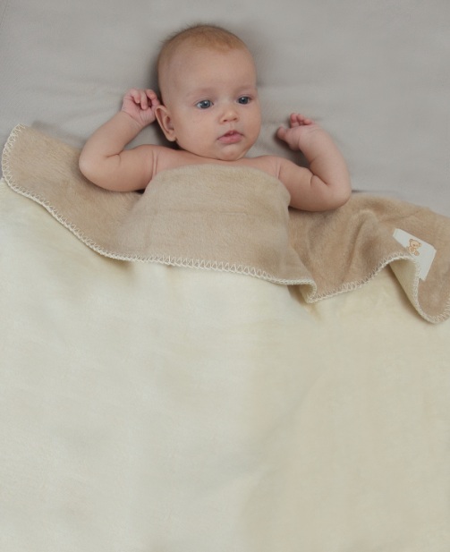 Детское байковое одеяло бежевое 75х100 Lorita для новорожденных