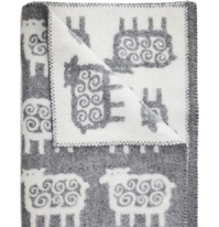 Klippan - Шерстяное одеяло "Барашки" серое Арт.2403.09