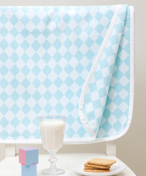 Luxberry Детское байковое одеяло (75 х 100 см) Ромбы Голубые Арт.01889