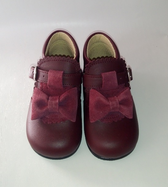 Ботинки для малышей-девочек кожаные бордовые Napa Burdeos Panyno