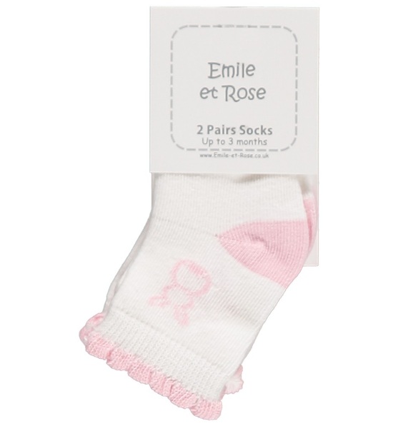 Emile-et-rose Носочки детские бело-розовые (2 пары) Арт.4621